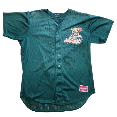 Clinton LumberKings GAME USED Green Batting Practice Jersey Size 48