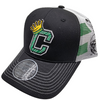 Zephyr- Black/White "C Crown" - Double Mesh - Snap Adjustable Cap