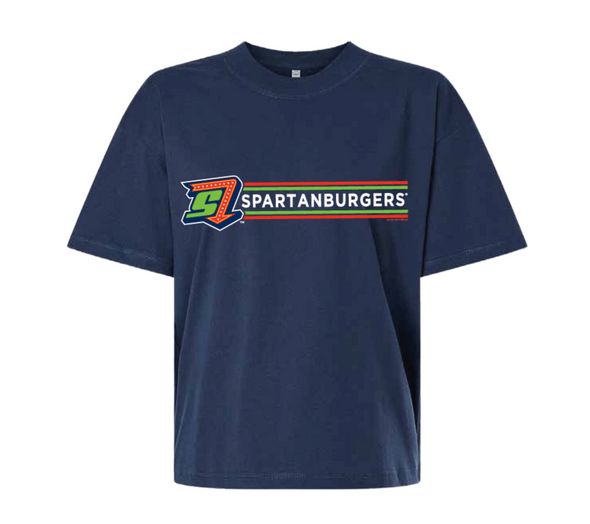 Adult Navy Strikethrough Tee