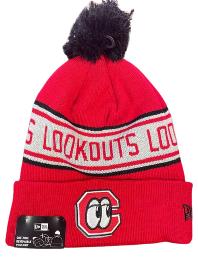 Chattanooga Lookouts New Era Red Striped Knit Cap