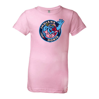 Spokane Indians Youth Girls Doris Logo Pink Tee