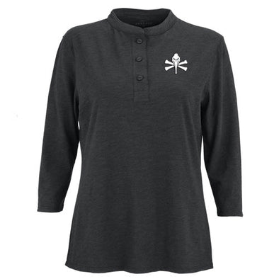 Myrtle Beach Pelicans Vantage Apparel Ladies Black Pirate Logo Cambridge Henley