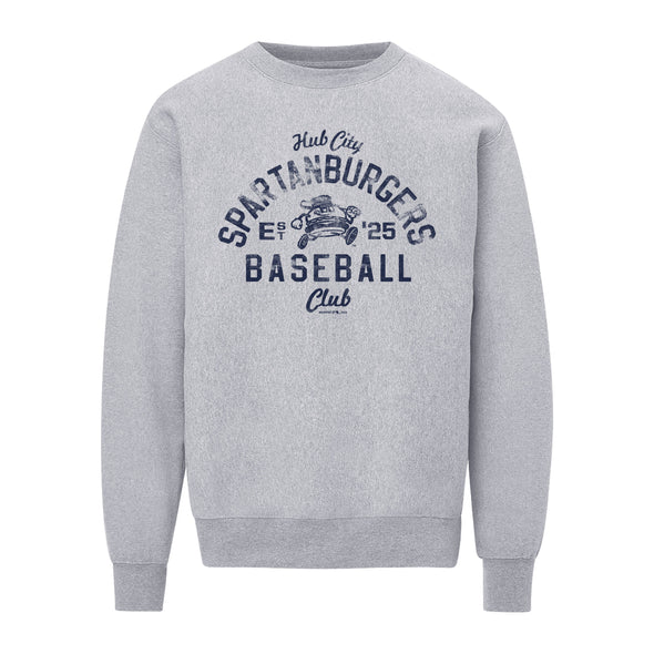 Adult Grey Distressed EST. Crewneck