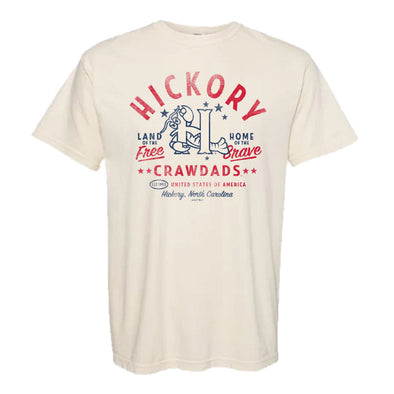 Hickory Crawdads Comfort Colors Vintage USA Ivory Adult Tee