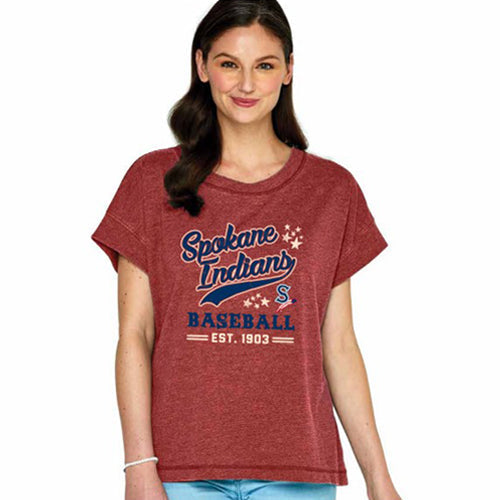 Spokane Indians Ladies Vintage Wash Tee