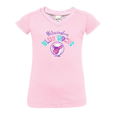 Wilmington Blue Rocks Infant Pink Dot V-Neck Tee