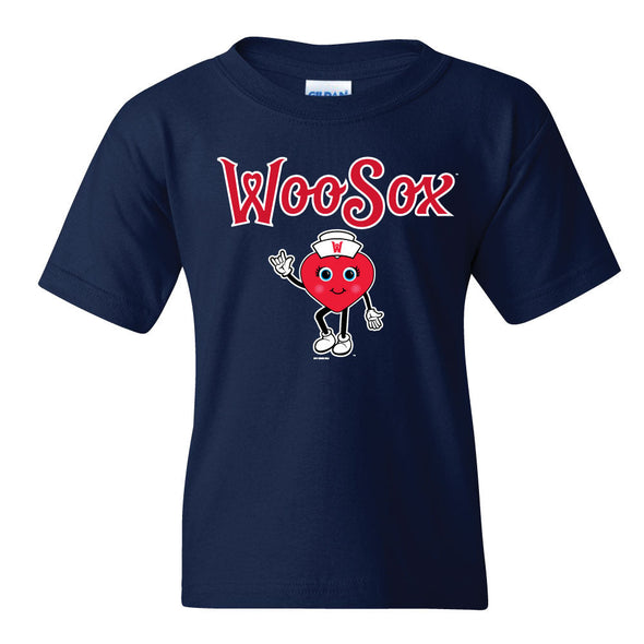 Worcester Red Sox Navy Youth Clara Script Tee