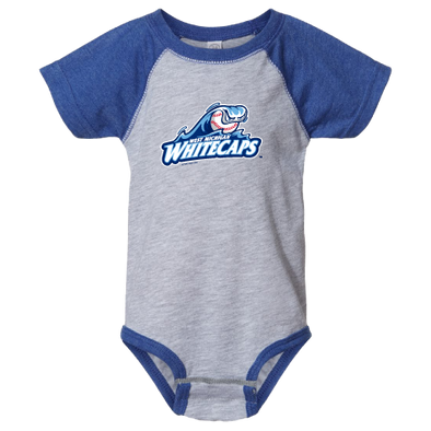 West Michigan Whitecaps Infant Royal/Grey Baseball Onesie