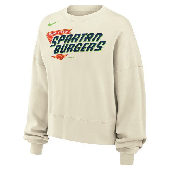 Women's White Nike Cropped Oversized Sweatshirt