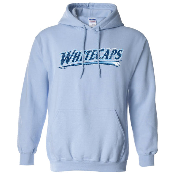 West Michigan Whitecaps Distressed Script Logo Light Blue Hoodie