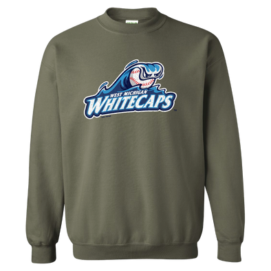 West Michigan Whitecaps Military Green Crewneck Sweatshirt