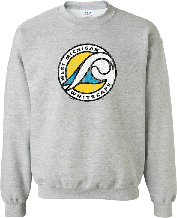 West Michigan Whitecaps Throwback Circle Logo Crewneck Sweatshirt