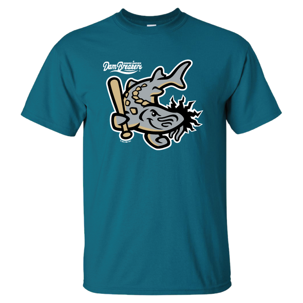 Grand Rapids Dam Breakers Blue Fish Logo T-Shirt