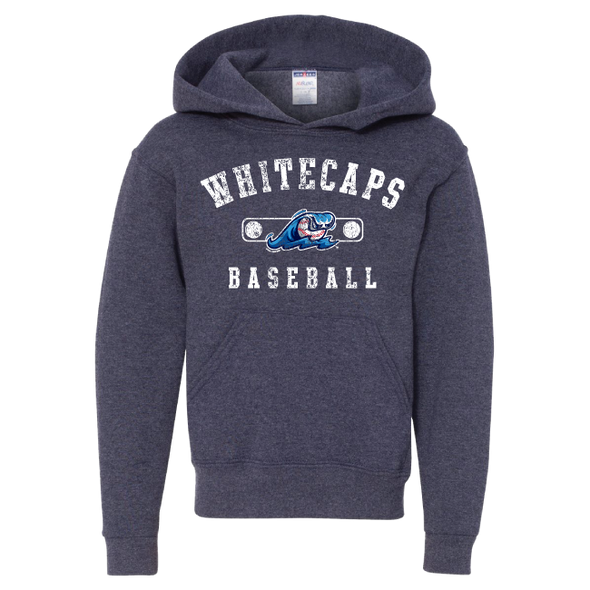 West Michigan Whitecaps Youth Arched Vintage Heather Navy Hoodie