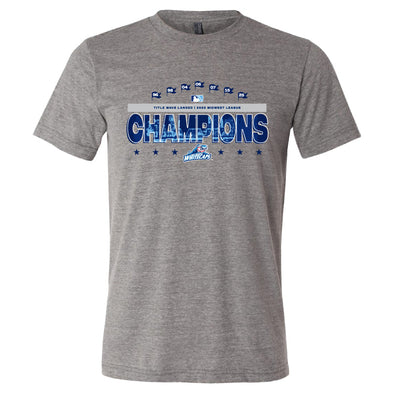 West Michigan Whitecaps 2025 Midwest League Champions Triblend Grey Tee