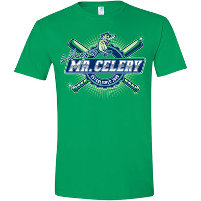 Adult Irish Green Celery Crossed Bats Tee