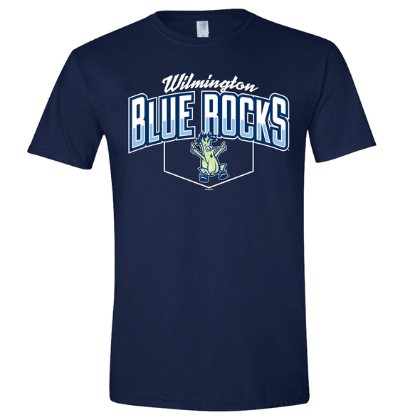 Adult Navy Celery Home Plate Softstyle Tee