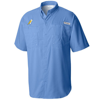 MYRTLE BEACH PELICANS COLUMBIA SPORTSWEAR LIGHT BLUE ALT LOGO TAMIAMI SHIRT