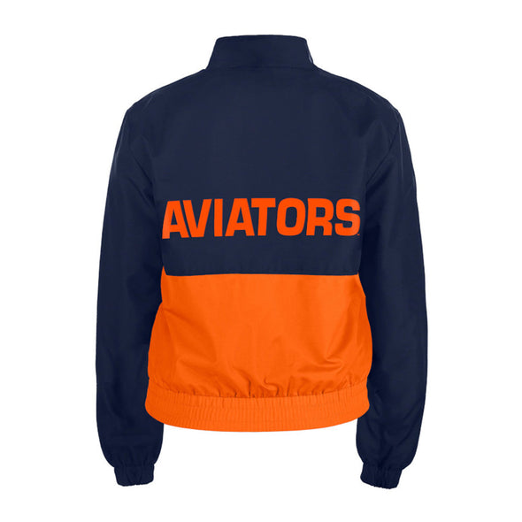 Women's New Era Left Chest LV/Aviators Back Navy/Orange Windbreaker Jacket