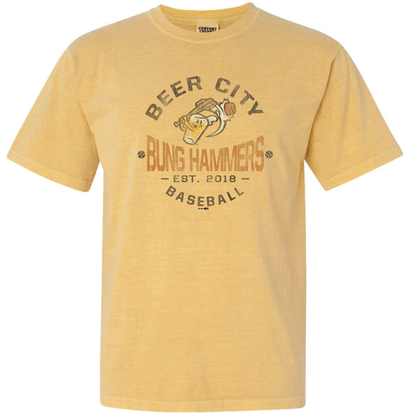 Beer City Bung Hammers Mustard Comfort Colors Tee