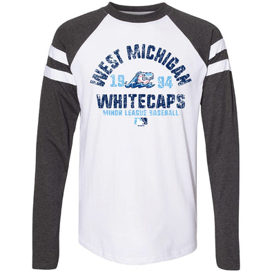 West Michigan Whitecaps "Issues" L/S Mash-Up White/Smoke Tee