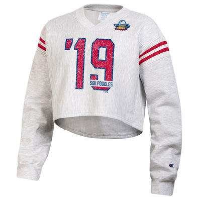 Amarillo Sod Poodles Womens White Jersey Crop Fleece