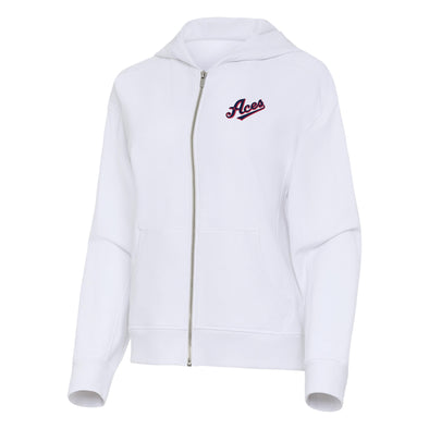 Aces White Drizzle Ladies Full Zip Hoodie