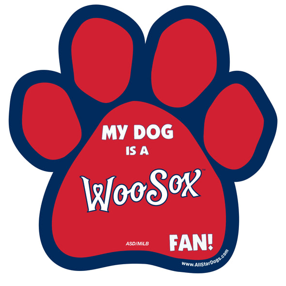 Worcester Red Sox Dog Paw Car Magnet