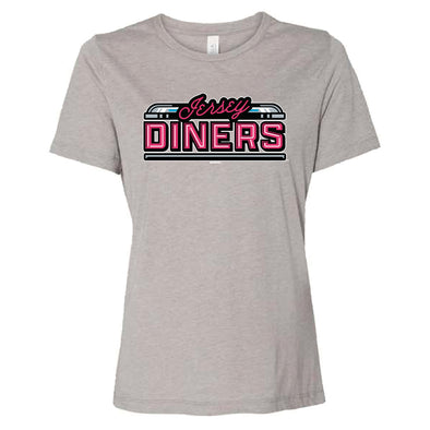 Somerset Patriots Ladies Athletic Grey Triblend Jersey Diners Wordmark T-shirt