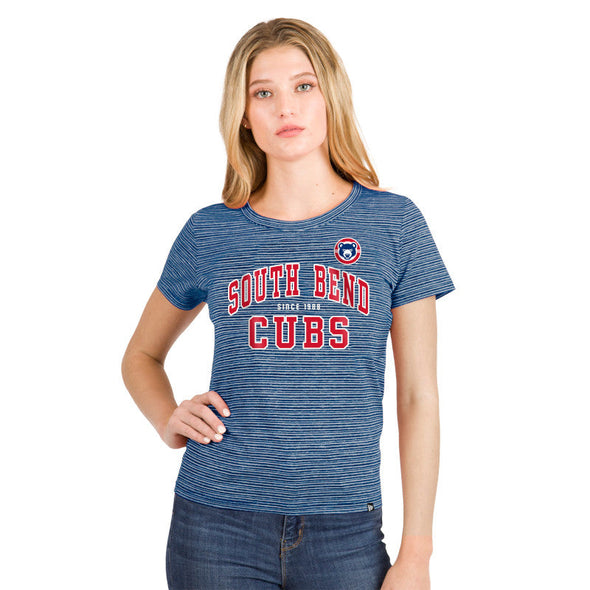 New Era South Bend Cubs Women's Scoop Neck Performance Stripe Tee