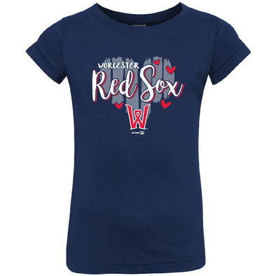Worcester Red Sox Navy Toddler Girls Durability Shirt