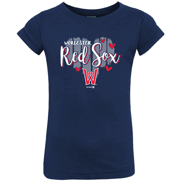 Worcester Red Sox Navy Toddler Girls Durability Shirt