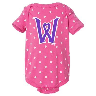 Pink Infant Heart W Dot Onesie