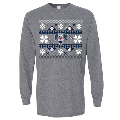 Worcester Red Sox Bimm Ridder Gray Holiday Sweater Woofster Long Sleeve