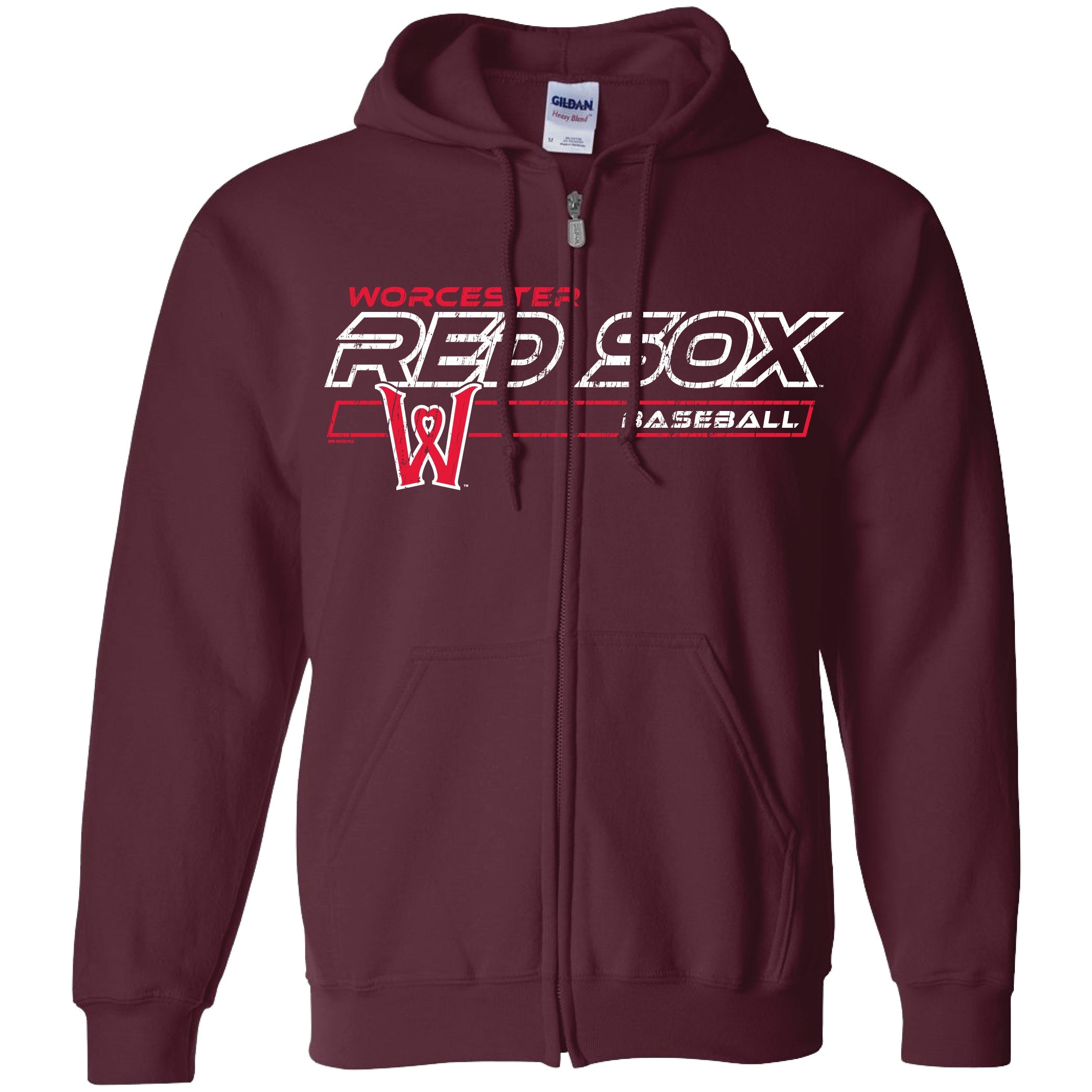 WORCESTER RED SOX BIMM RIDDER MAROON VAGABONDER FULL ZIP HOOD