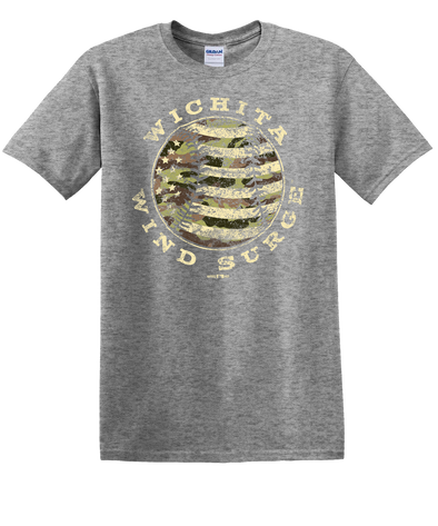 Wichita Wind Surge Adult Grey Camo Ball Flag Tee