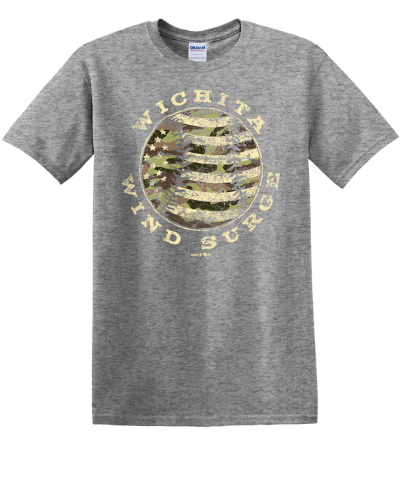 Wichita Wind Surge Adult Grey Camo Ball Flag Tee