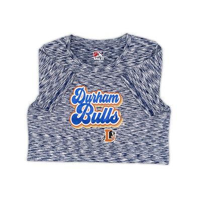 Durham Bulls New Era Women's Heathered Royal Tee