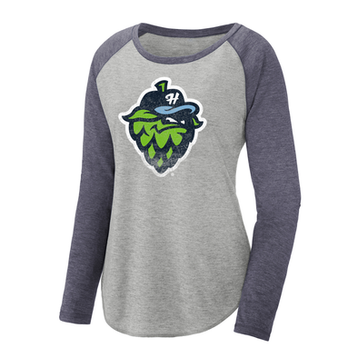 108 Stitches W's Vintage Raglan, Hillsboro Hops