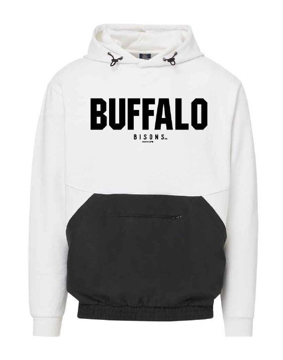 Buffalo Bisons White Colorblock Media Hoodie