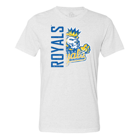 Omaha Storm Chasers Men's 108 Stitches White Fleck Omaha Royals Splitscreen Tee