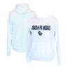 Ladies White Primary Script Sponge Hoodie