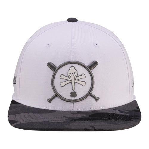 Myrtle Beach Pelicans Black Clover White Pirate Infield Snapback Adjustable Cap