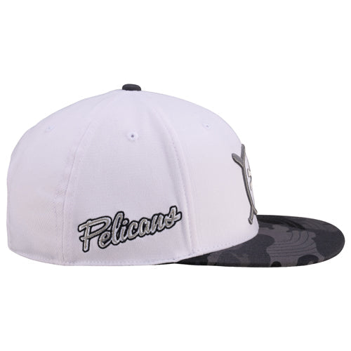Myrtle Beach Pelicans Black Clover White Pirate Infield Snapback Adjustable Cap