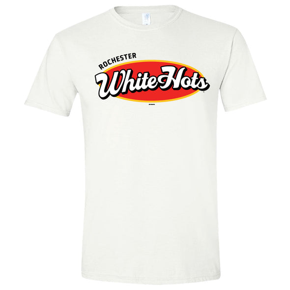 Rochester White Hots White Wordmark Tee