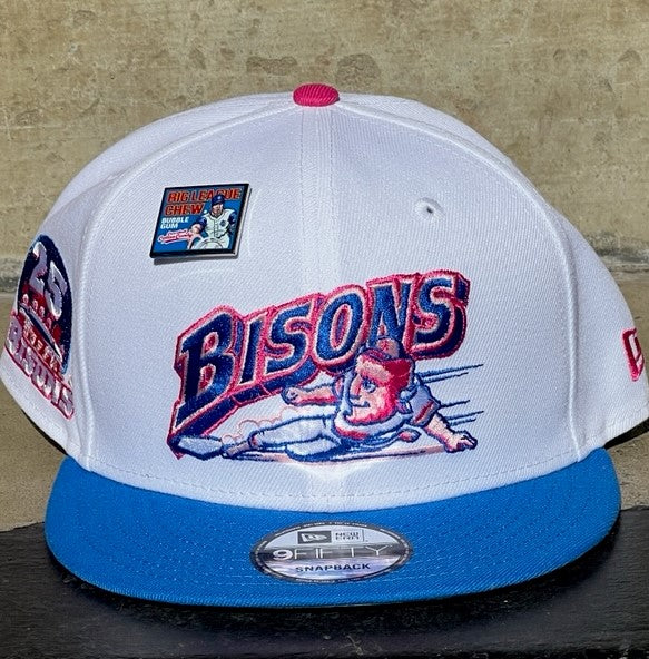 Buffalo Bisons Retro Slide x Big League Chew White 950 Snap Adj