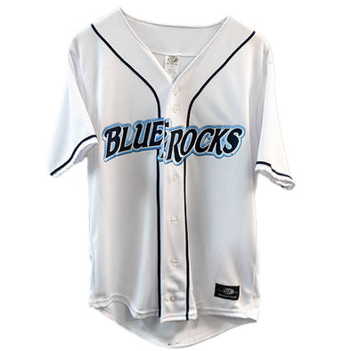 Wilmington Blue Rocks Adult Home White Sublimated Replica Jersey