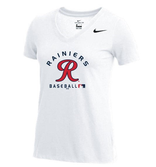 Tacoma Rainiers Nike Women's White Dri-Fit V-neck Tee