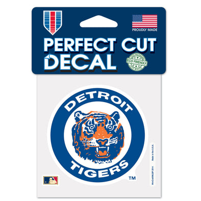 Detroit Tigers Wincraft Cooperstown Perfect Cut 4x4 Decal