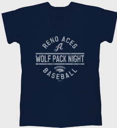 Reno Aces Wolf Pack co-branded V-neck tees